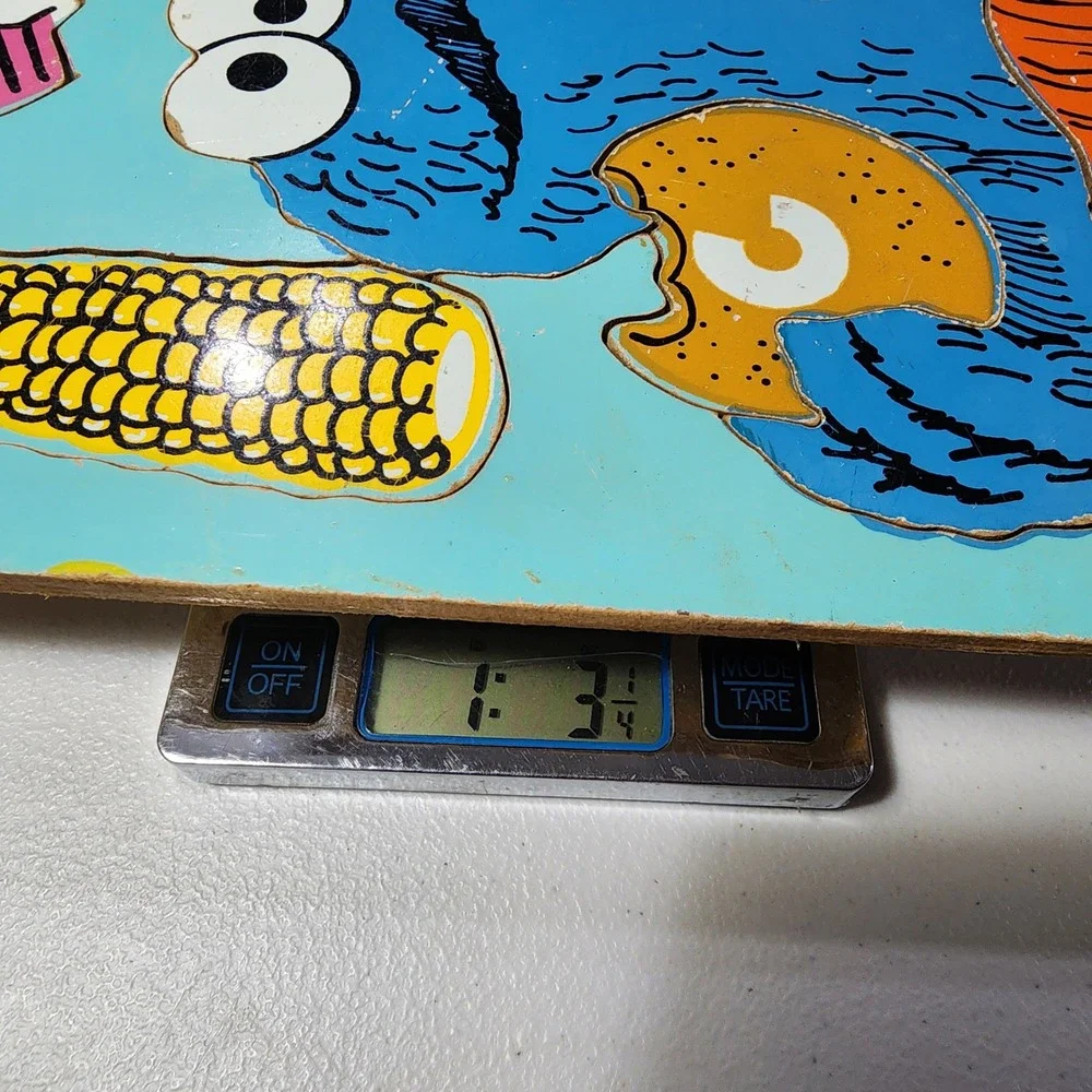 Vintage 1973 Playskool Sesame Street Cookie Monster C Wood Tray Puzzle 315-4